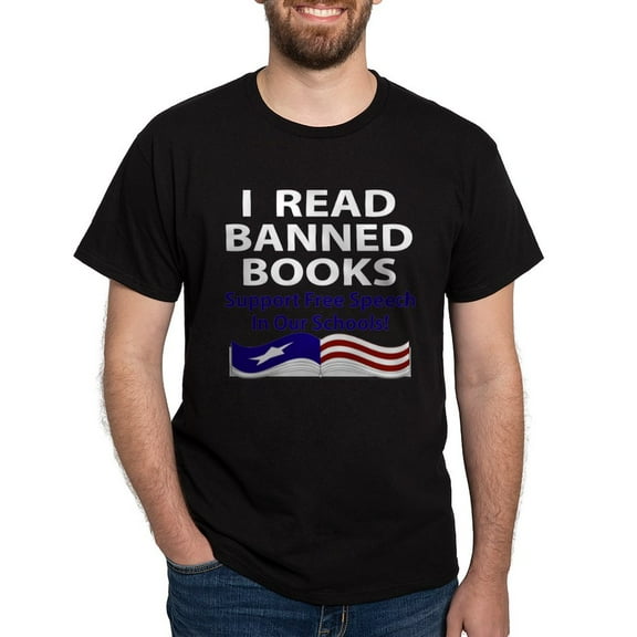 CafePress - Readbannedbooksdark T Shirt - Men's Classic Graphic Cotton T-Shirt