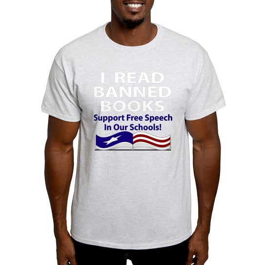 CafePress - Readbannedbooksdark T Shirt - Men's Classic Cotton T-Shirts