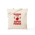 thumbnail image 1 of CafePress - Reading Is My Superpower Tote Bag - Unisex Canvas Tote Bag, Beige, 1-Piece, 1 of 6