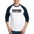 thumbnail image 1 of CafePress - Reading Is Not A Crime Baseball Jersey - Cotton Baseball Jersey, 3/4 Raglan Sleeve Shirt, 1 of 4