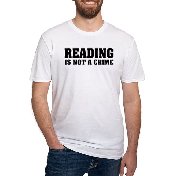 CafePress - Reading Is Not A Crime Fitted T Shirt - Fitted T-Shirt, Vintage Fit Soft Cotton Tee