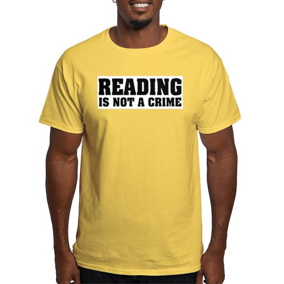 CafePress - Reading Is Not A Crime Light T Shirt - Men's Classic Graphic T-Shirt