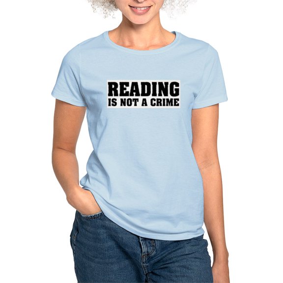 CafePress - Reading Is Not A Crime Women's Light T Shirt - Women's Classic T-Shirt