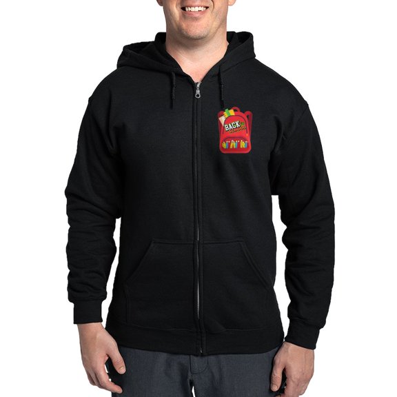 CafePress - Ready For Class: Back To School Graphic Te Men's Zip Up Hoodie - Zip Hoodie, Classic Hooded Sweatshirt with Metal Zipper