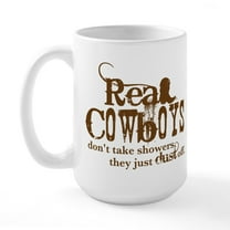 CafePress - Real Cowboys Large Mug - 15 oz Ceramic Large White Novelty Mug