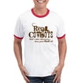 thumbnail image 1 of CafePress - Real Cowboys Ringer T - 100% Cotton Ringed T-Shirt, 1 of 4