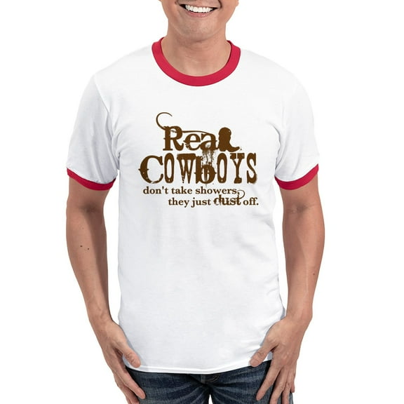 CafePress - Real Cowboys Ringer T - 100% Cotton Ringed T-Shirt
