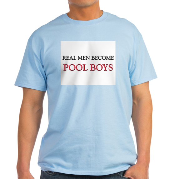 CafePress - Real Men Become Pool Boys Light T Shirt - Men's Classic Graphic T-Shirt