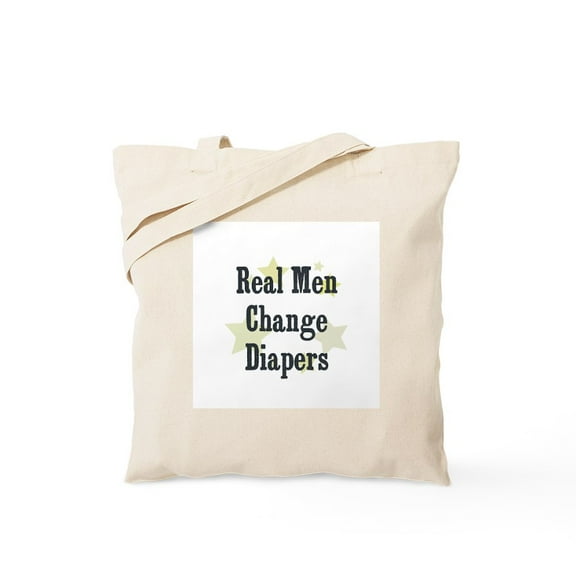 CafePress - Real Men Change Diapers Tote Bag - Unisex Canvas Tote Bag, Beige, 1-Piece
