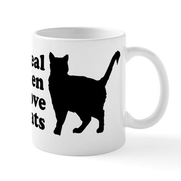 CafePress - Real Men Love Cats - 11 oz Ceramic Mug - Novelty Coffee Tea Cup