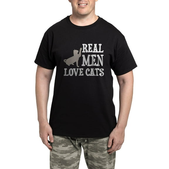 CafePress - Real Men Love Cats Pajamas - Men's Dark Loose Fit Cotton Pajama Set