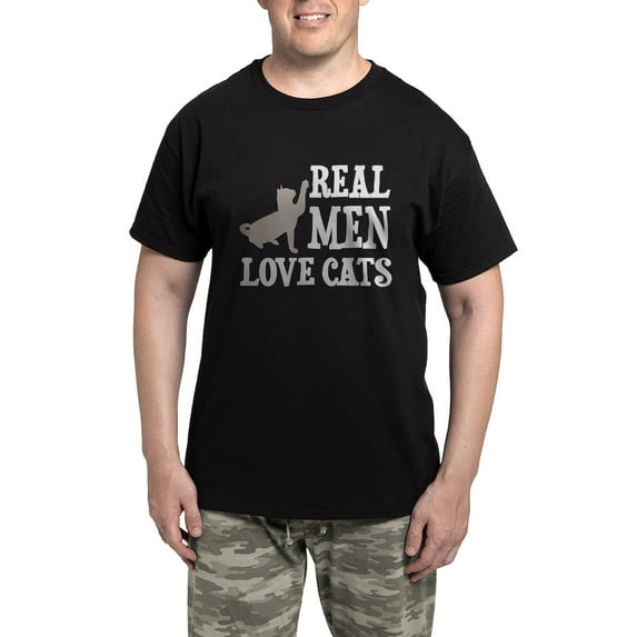 CafePress - Real Men Love Cats Pajamas - Men's Dark Loose Fit Cotton Pajama Set