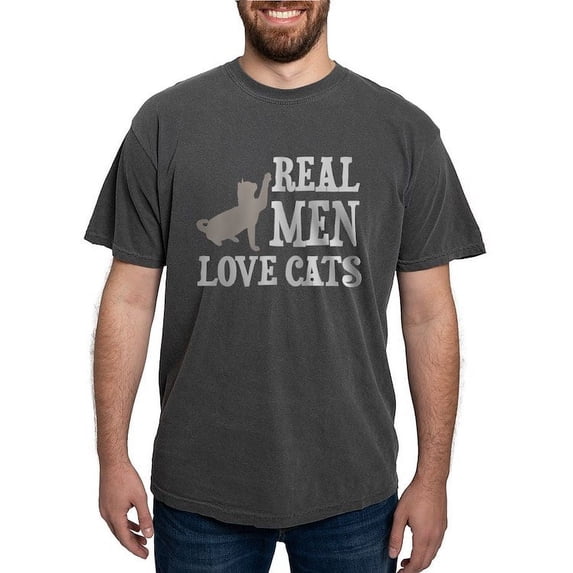 CafePress - Real Men Love Cats T Shirt - Mens Comfort Colors Shirt