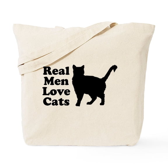 CafePress - Real Men Love Cats Tote Bag - Unisex Canvas Tote Bag, Beige, 1-Piece