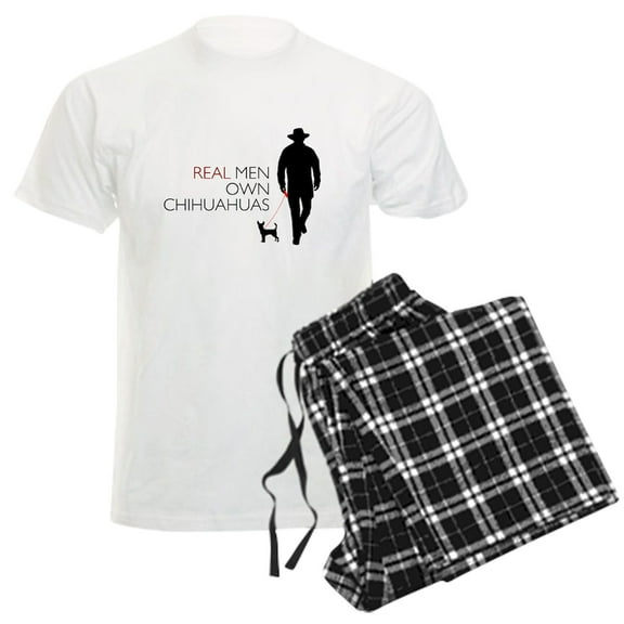 CafePress - Real Men Own Chihuahuas Men's Light Pajamas - Men's Light Loose Fit Cotton Pajama Set