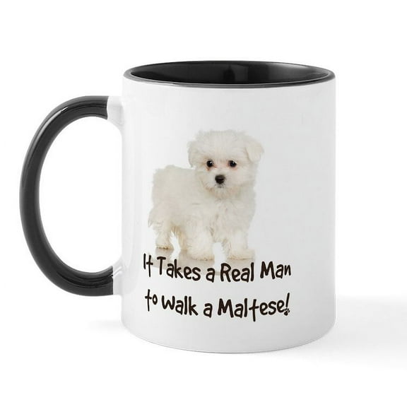 CafePress - Real Men Walk Maltese Mug - 11 oz Ceramic Mug - Novelty Coffee Tea Cup