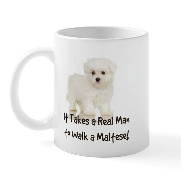 CafePress - Real Men Walk Maltese Mug - 11 oz Ceramic Mug - Novelty Coffee Tea Cup