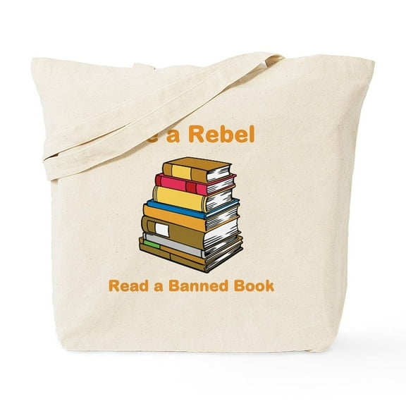 CafePress - Rebel Read A Banned Book Tote Bag - Unisex Canvas Tote Bag, Beige, 1-Piece