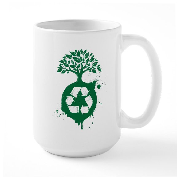 CafePress - Recycle Large Mug - 15 oz Ceramic Large White Novelty Mug