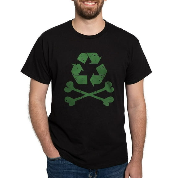 CafePress - Recycling Pirate Dark T Shirt - Men's Classic Graphic Cotton T-Shirt