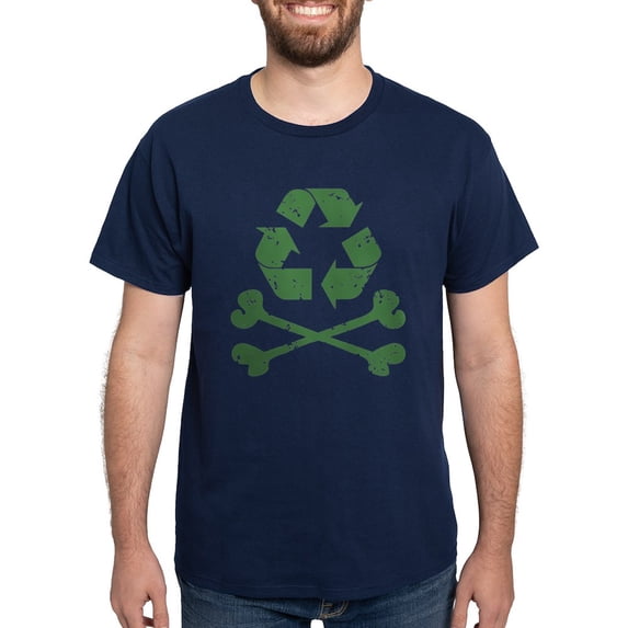 CafePress - Recycling Pirate Dark T Shirt - Men's Classic Graphic Cotton T-Shirt