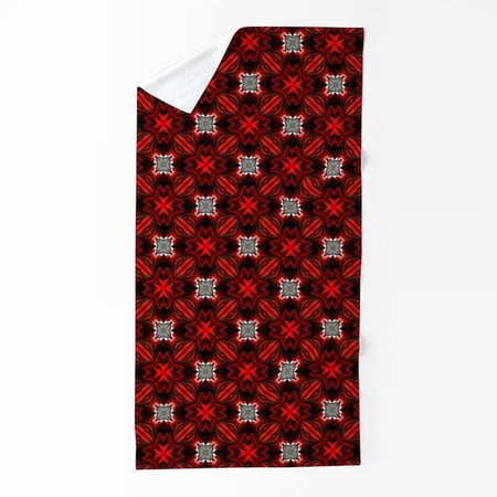 CafePress - Red And Silver Seamless Pattern - Large Beach Towel, Soft 30"x60" Towel with Unique Design