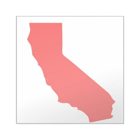 CafePress - Red California Silhouette Sticker - Square Sticker 3" x 3"