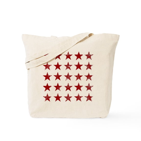 CafePress - Red Distressed Stars Tote Bag - Unisex Canvas Tote Bag, Beige, 1-Piece