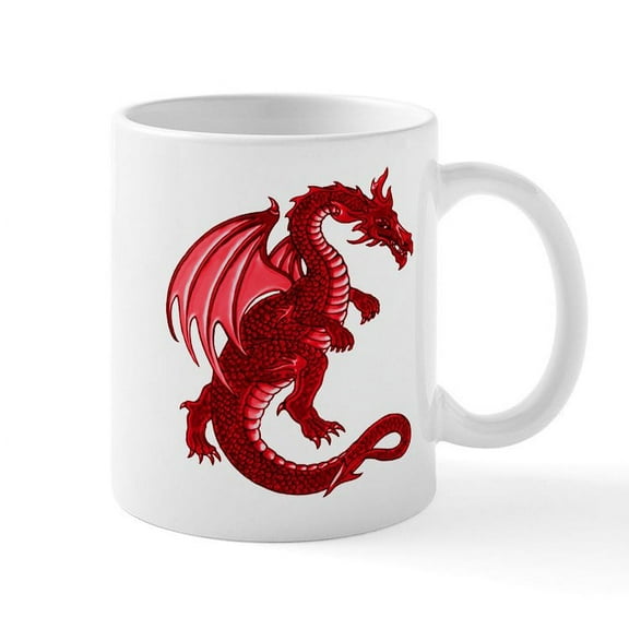 CafePress - Red Dragon Mug - 11 oz Ceramic Mug - Novelty Coffee Tea Cup