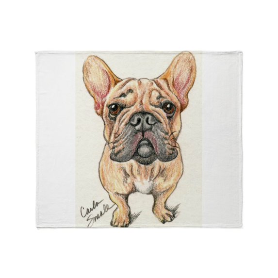 CafePress - Red Fawn Frenchie Throw Blanket - Soft Fleece Throw Blanket, 50"x60" for All Ages
