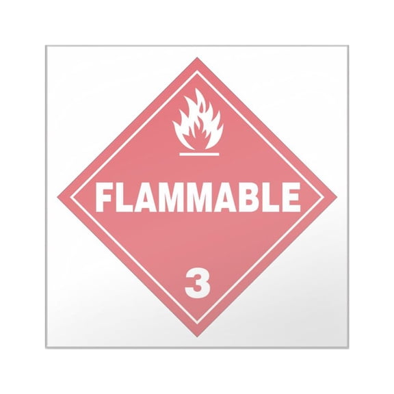 CafePress - Red Flammable Warning Sign Square Sticker 3 X 3 - Square Sticker 3" x 3"