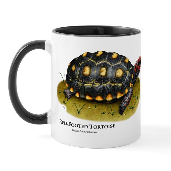CafePress - Red Footed Tortoise Mug - 11 oz Ceramic Mug - Novelty Coffee Tea Cup