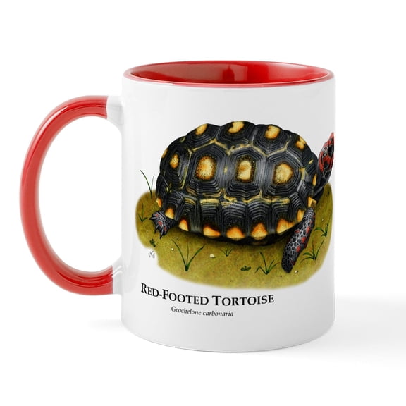 CafePress - Red Footed Tortoise Mug - 11 oz Ceramic Mug - Novelty Coffee Tea Cup