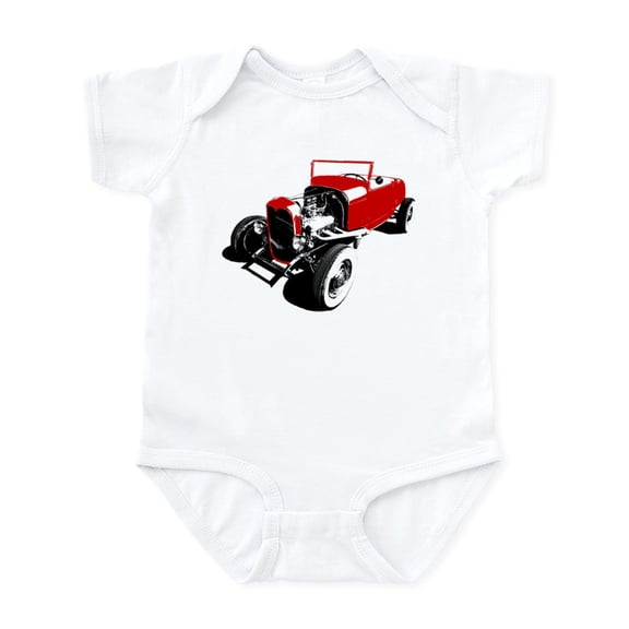 CafePress - Red Ford Hot Rod Body Suit - Baby Light Bodysuit, Size Newborn - 24 Months