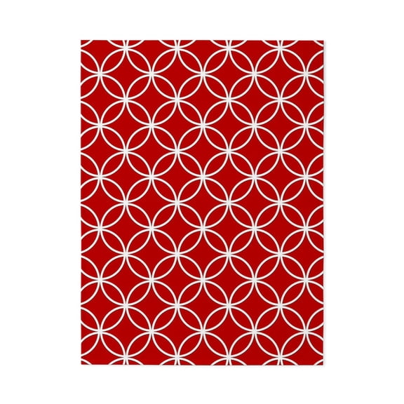 CafePress - Red Geometric Circles Pattern - Large Plush Fleece Throw Blanket, 80" L x 60" W