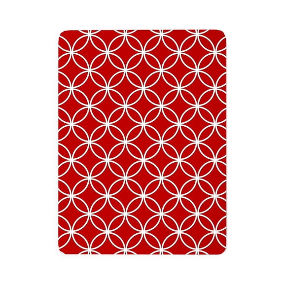 CafePress - Red Geometric Circles Pattern - Large Sherpa Fleece Throw Blanket 80" x 60"