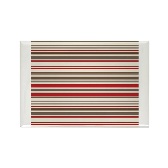 CafePress - Red Gray Brown Stripes - Rectangle Magnet, 2"x3" Refrigerator Magnet