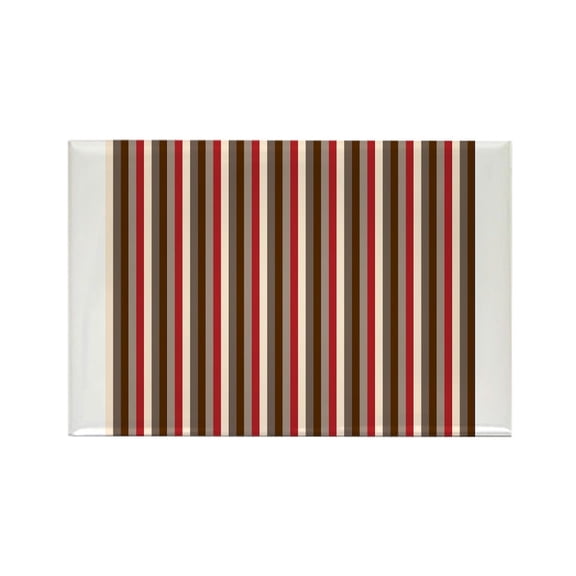 CafePress - Red Gray Brown Stripes - Rectangle Magnet, 2"x3" Refrigerator Magnet