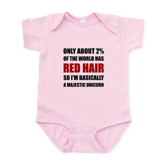 CafePress - Red Hair Majestic Unicorn Body Suit - Baby Light Bodysuit, Size Newborn - 24 Months