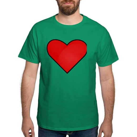 CafePress - Red Heart Drawing T Shirt - Men's Classic Graphic Cotton T-Shirt