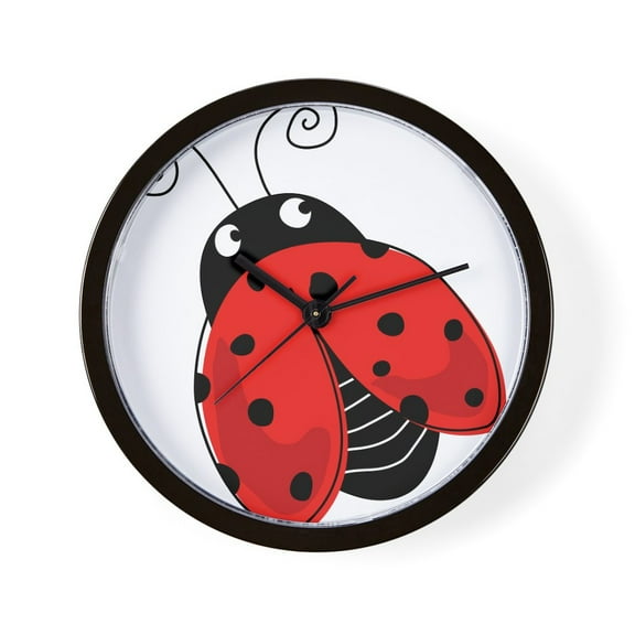 CafePress - Red Ladybug 5 - 10" Quartz Analog Battery-Powered Modern Wall Clock, Unique