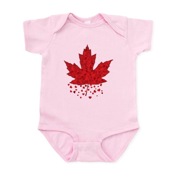 CafePress - Red Maple Leaf Infant Bodysuit - Baby Light Bodysuit, Size Newborn - 24 Months
