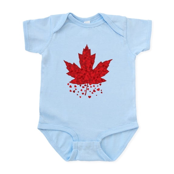 CafePress - Red Maple Leaf Infant Bodysuit - Baby Light Bodysuit, Size Newborn - 24 Months