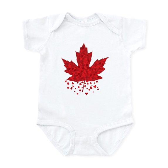 CafePress - Red Maple Leaf Infant Bodysuit - Baby Light Bodysuit, Size Newborn - 24 Months