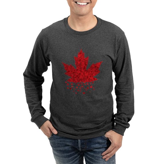 CafePress - Red Maple Leaf Long Sleeve Dark T Shirt - Long Sleeve Dark T-Shirt
