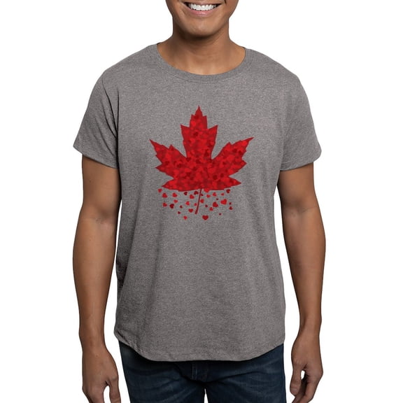 CafePress - Red Maple Leaf Men's Fitted T Shirt (Dark) - Men's Fitted T-Shirt