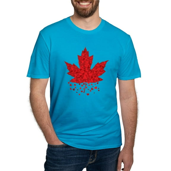 CafePress - Red Maple Leaf Men's Fitted T Shirt (Dark) - Men's Fitted T-Shirt
