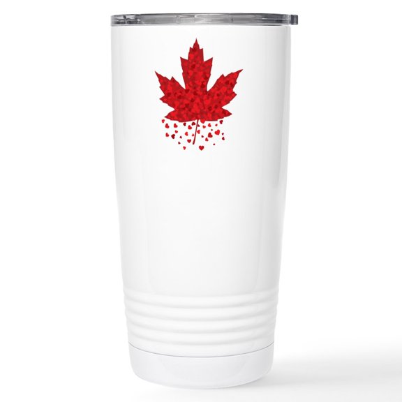 CafePress - Red Maple Leaf Stainless Steel Travel Mug - Insulated Stainless Steel Travel Tumbler 20 oz.