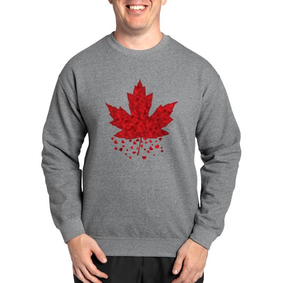 CafePress - Red Maple Leaf Sweatshirt - Crew Neck Sweatshirt