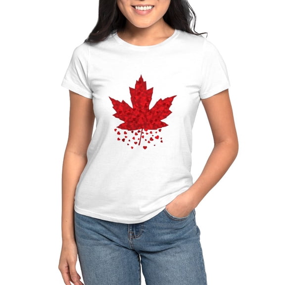 CafePress - Red Maple Leaf Women's T Shirt - Women's Classic T-Shirt